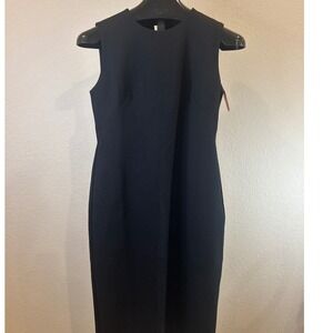 NWT SPANX Perfect Fitted Dress Classic Black Sheath Midi M